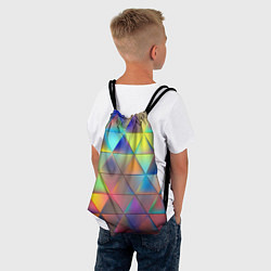 Рюкзак-мешок Разноцветные треугольники, цвет: 3D-принт — фото 2