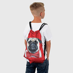 Рюкзак-мешок Довольный мопс: реализм, цвет: 3D-принт — фото 2