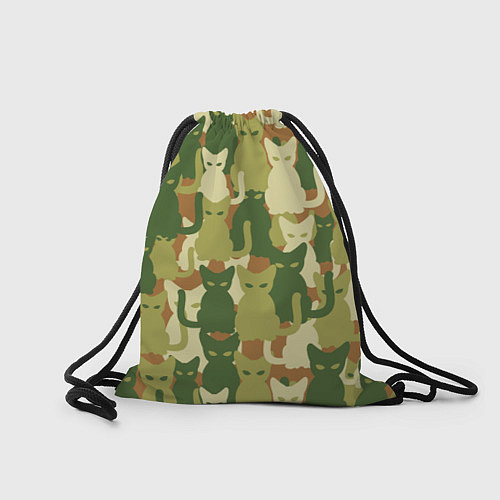 Мешок для обуви Камуфляж- зелёные кошки / 3D-принт – фото 2