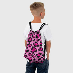 Рюкзак-мешок Розовый леопард, цвет: 3D-принт — фото 2