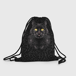 Рюкзак-мешок Чёрный котик, цвет: 3D-принт