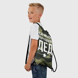 Рюкзак-мешок Самый лучший дед: милитари, цвет: 3D-принт — фото 2