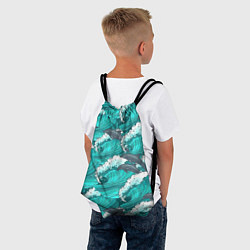 Рюкзак-мешок Лазурные дельфины, цвет: 3D-принт — фото 2