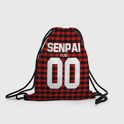 Рюкзак-мешок Senpai 00: Red Grid, цвет: 3D-принт