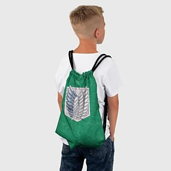 Рюкзак-мешок АТАКА ТИТАНОВ Зеленый фон, цвет: 3D-принт — фото 2