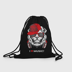 Рюкзак-мешок I love music!, цвет: 3D-принт