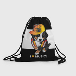 Рюкзак-мешок I like music, цвет: 3D-принт