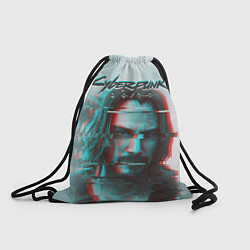 Рюкзак-мешок Cyberpunk 2077: Keanu Glitch, цвет: 3D-принт