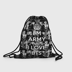 Рюкзак-мешок I am army and I lover BTS, цвет: 3D-принт