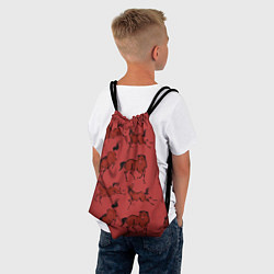 Рюкзак-мешок Красные кони, цвет: 3D-принт — фото 2