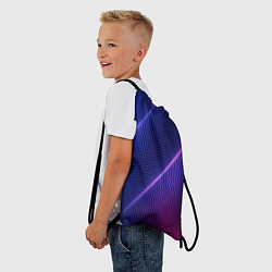 Рюкзак-мешок Фиолетово 3d волны 2020, цвет: 3D-принт — фото 2