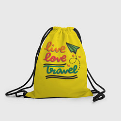 Рюкзак-мешок Жизнь, любовь, путешествия, цвет: 3D-принт