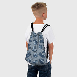Рюкзак-мешок Камуфляж с котиками серо-голубой, цвет: 3D-принт — фото 2