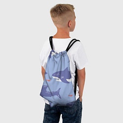 Рюкзак-мешок Акулий косяк, цвет: 3D-принт — фото 2