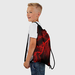 Рюкзак-мешок МОЛНИЯ RED NEON, цвет: 3D-принт — фото 2