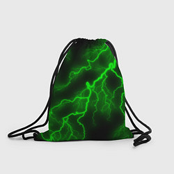Рюкзак-мешок МОЛНИЯ GREEN NEON, цвет: 3D-принт