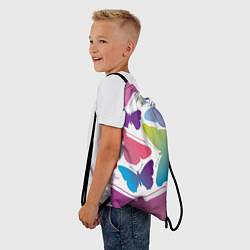 Рюкзак-мешок Разноцветные бабочки, цвет: 3D-принт — фото 2