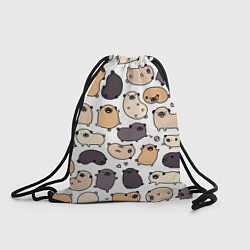 Рюкзак-мешок Милые мопсы, цвет: 3D-принт