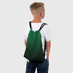 Рюкзак-мешок Узор зеленая чешуя дракон, цвет: 3D-принт — фото 2
