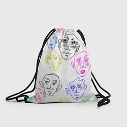 Рюкзак-мешок Цветные лица, цвет: 3D-принт