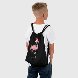 Рюкзак-мешок Новогодний Фламинго, цвет: 3D-принт — фото 2