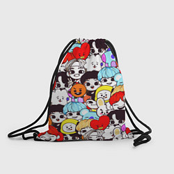 Рюкзак-мешок BTS BT21, цвет: 3D-принт