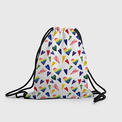 Рюкзак-мешок Пастельные сердца, цвет: 3D-принт
