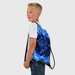 Рюкзак-мешок Лев в синем пламени, цвет: 3D-принт — фото 2