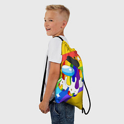 Рюкзак-мешок AMONG US - Радужный, цвет: 3D-принт — фото 2