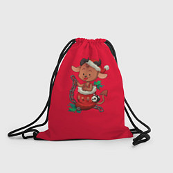 Рюкзак-мешок Новый год Чертёнок, цвет: 3D-принт