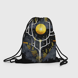 Рюкзак-мешок Графит и золото: дерево жизни, цвет: 3D-принт
