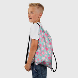 Рюкзак-мешок Сердечки в разных стилях, цвет: 3D-принт — фото 2