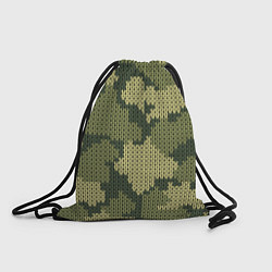 Рюкзак-мешок Вязаный принт милитари, цвет: 3D-принт