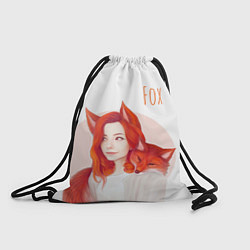 Рюкзак-мешок Девушка-лиса, цвет: 3D-принт