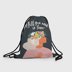 Рюкзак-мешок All you need is love, цвет: 3D-принт