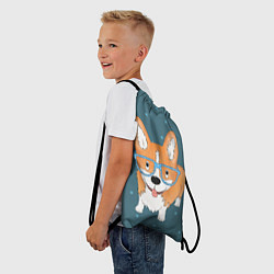 Рюкзак-мешок Корги в очках, цвет: 3D-принт — фото 2