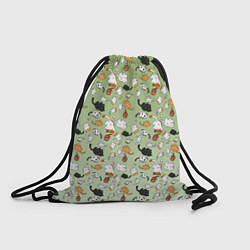 Рюкзак-мешок Много рисованных котов узор, цвет: 3D-принт