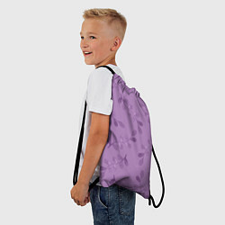 Рюкзак-мешок Листья на фиолетовом фоне, цвет: 3D-принт — фото 2