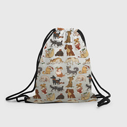 Рюкзак-мешок Узор песики собачки гав, цвет: 3D-принт