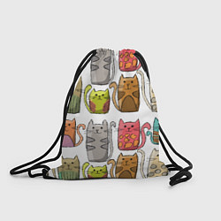 Рюкзак-мешок Котейки, цвет: 3D-принт