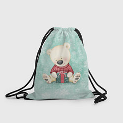Рюкзак-мешок Медвежонок с подарком, цвет: 3D-принт