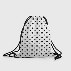 Рюкзак-мешок Точки черные на белом, цвет: 3D-принт