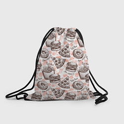 Рюкзак-мешок Фастфуд Fast food, цвет: 3D-принт