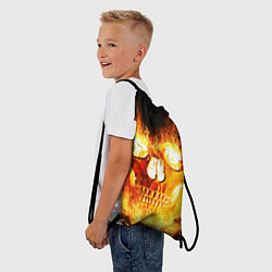 Рюкзак-мешок Огненный череп, цвет: 3D-принт — фото 2
