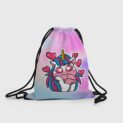 Рюкзак-мешок Влюбленный пони единорог, цвет: 3D-принт