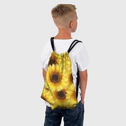 Рюкзак-мешок Подсолнухи в поле, цвет: 3D-принт — фото 2