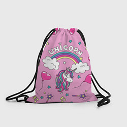 Рюкзак-мешок Единорог Радужный, цвет: 3D-принт