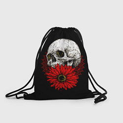 Мешок для обуви Череп и Красный Цветок Skull