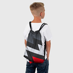Рюкзак-мешок Черно-красные зигзаги, цвет: 3D-принт — фото 2