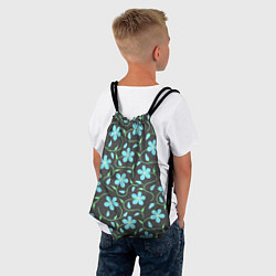Рюкзак-мешок Цветочный узор на темном фоне, цвет: 3D-принт — фото 2